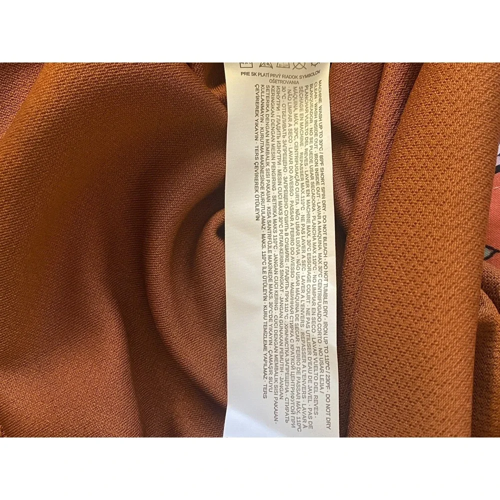 Mango Suit Dress Vistido Wedding Shift Belted Knee Length Burnt Orange NWT Sz M - Picture 6 of 7